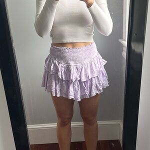 purple ruffle skirt